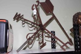 Cast iron weather vane, 48cm by 86cm.