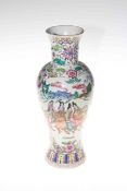 Chinese vase with character marks to base, Manner of Republic?, hand painted, 34cm.