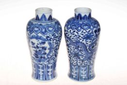 Two 19th Century Chinese blue and white vases,