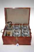 Handsome silver mounted spirit decanter set in burr wood domed top box,