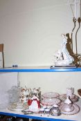 Royal Albert Old Country Roses, Spode, Fleur de Lys, Royal Doulton lady, glass, lamp, etc.