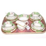 Green Coalport part tea set, pattern no. Y2665.