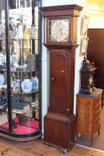 Oak cased 30 hour longcase clock with brass and silvered dial by Blaylock, Longtown.