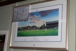 Signed cricketing print 'The Great Escape' by Jack Russell,