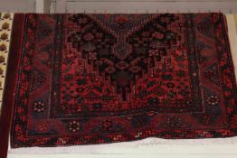 Hamadan wool rug with geometric design, 2.29 by 1.45.