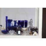 Bristol Blue and crystal glassware, Swarovski candle holder, etc.