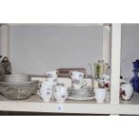Assorted tea and coffee ware, glass bowl, Anglo Indian box, watch etc.