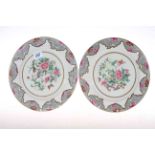 Pair of 19th Century Royal Worcester plates in Chinese style bearing retailers mark Daniell & Co.