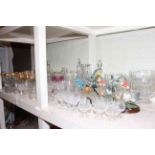 Collection of crystal and other glassware, Country Artists bird ornaments, etc.