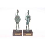 Franco D'Aspro, pair of bronzes on wood plinth.