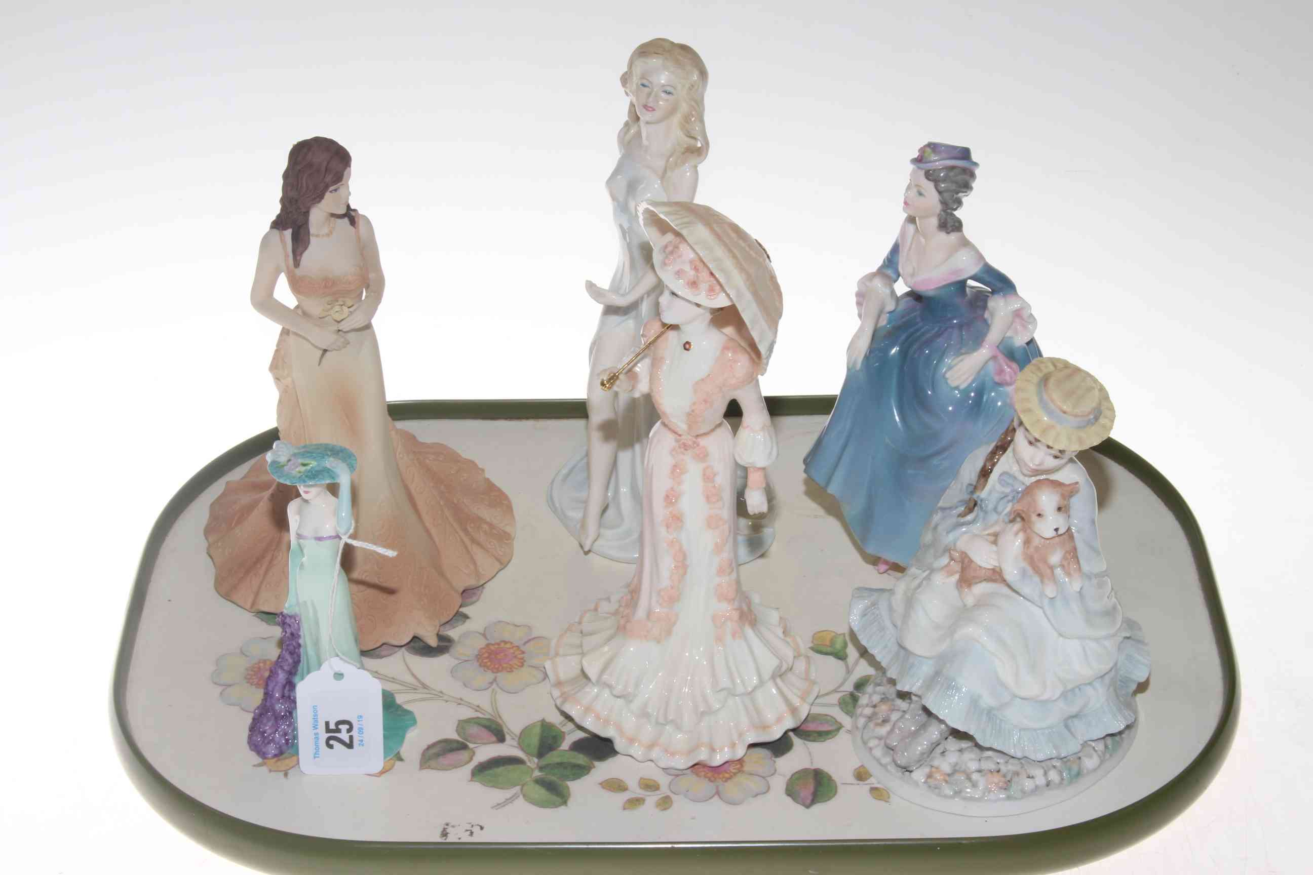 Collection of five Coalport ladies and one other.