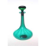 Georgian green glass decanter and stopper.