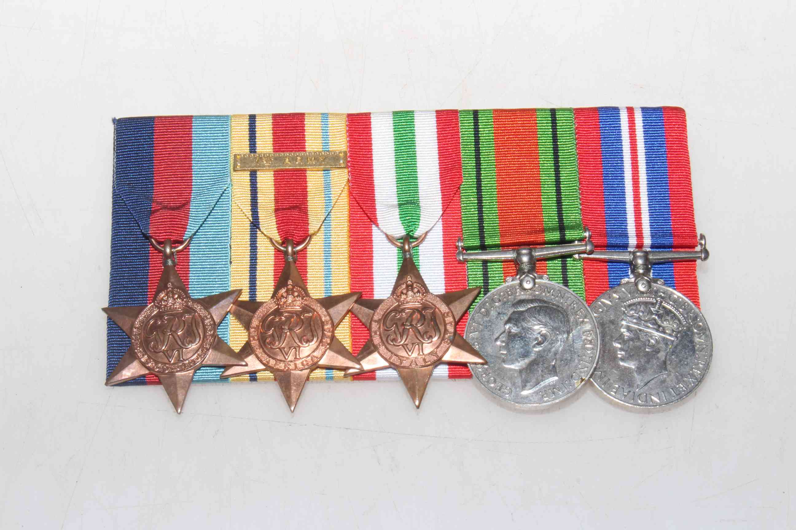 Set of five WWII medals.