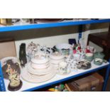 Booths Corinthian dinnerware, figurines including Royal Doulton Sweet & Twenty and Blithe Morning,