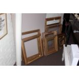 Collection of gilt frames and picture backing boards.