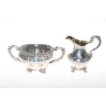 William IV silver sugar basin, having ornate embossed and chased decoration,