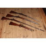 Collection of four ornamental antique guns.