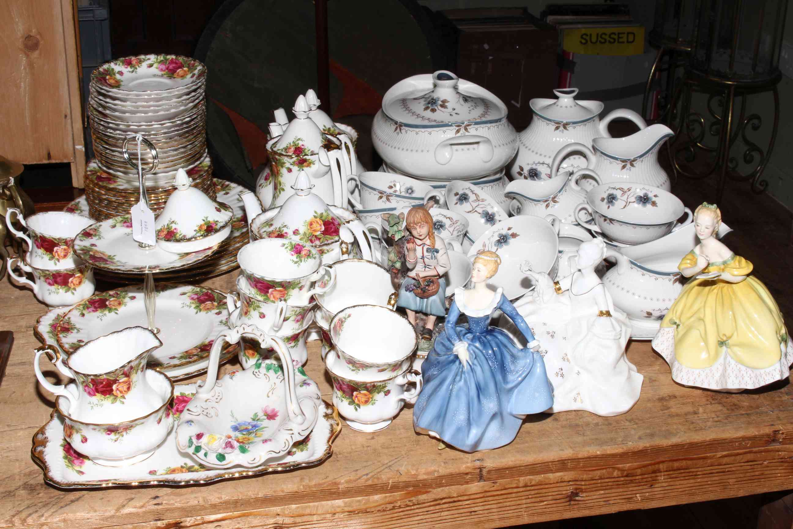 Collection of ceramics including Royal Albert Old Country Roses,