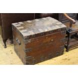 Metal bound silver chest, 59cm by 76cm.