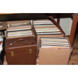 Six boxes of LP records.