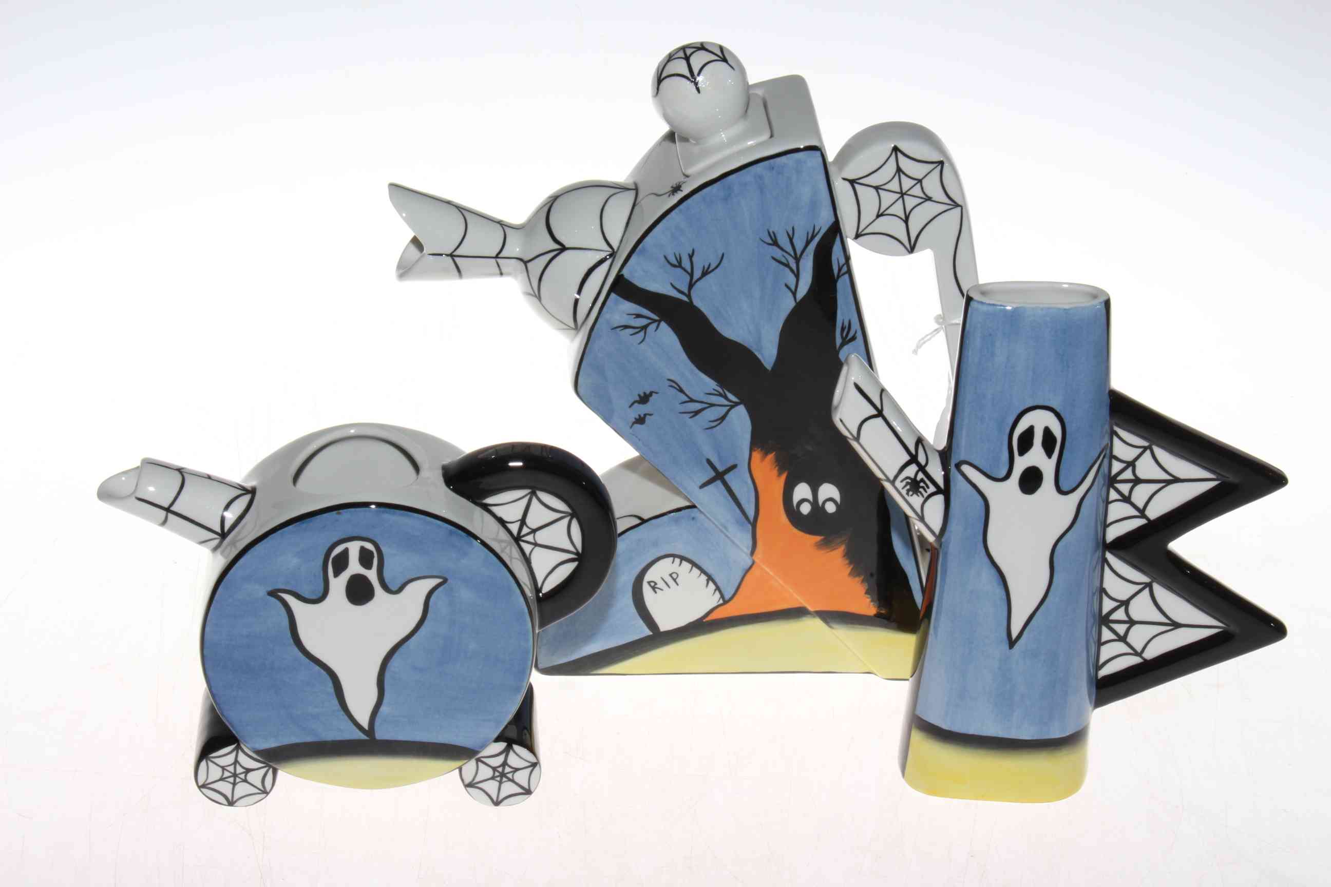 Lorna Bailey Spooky Graveyard three piece tea set.