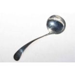 Victorian silver Old English pattern soup ladle, Sheffield 1893.