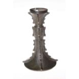 Antique bronze trumpet shaped vase, 21cm.