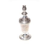 Indian white metal vase table lamp.