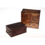 Japanese parquetry box and another (2).