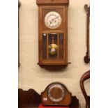 1920's/30's oak wall clock and walnut mantel clock.