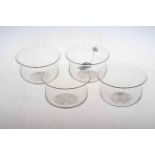 Set of four glass finger bowls.