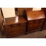 Stag Minstrel bureau and five drawer chest.