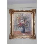 Gilt framed Still Life oil painting, signed and dated 1938 lower right, 64.5cm by 53cm.