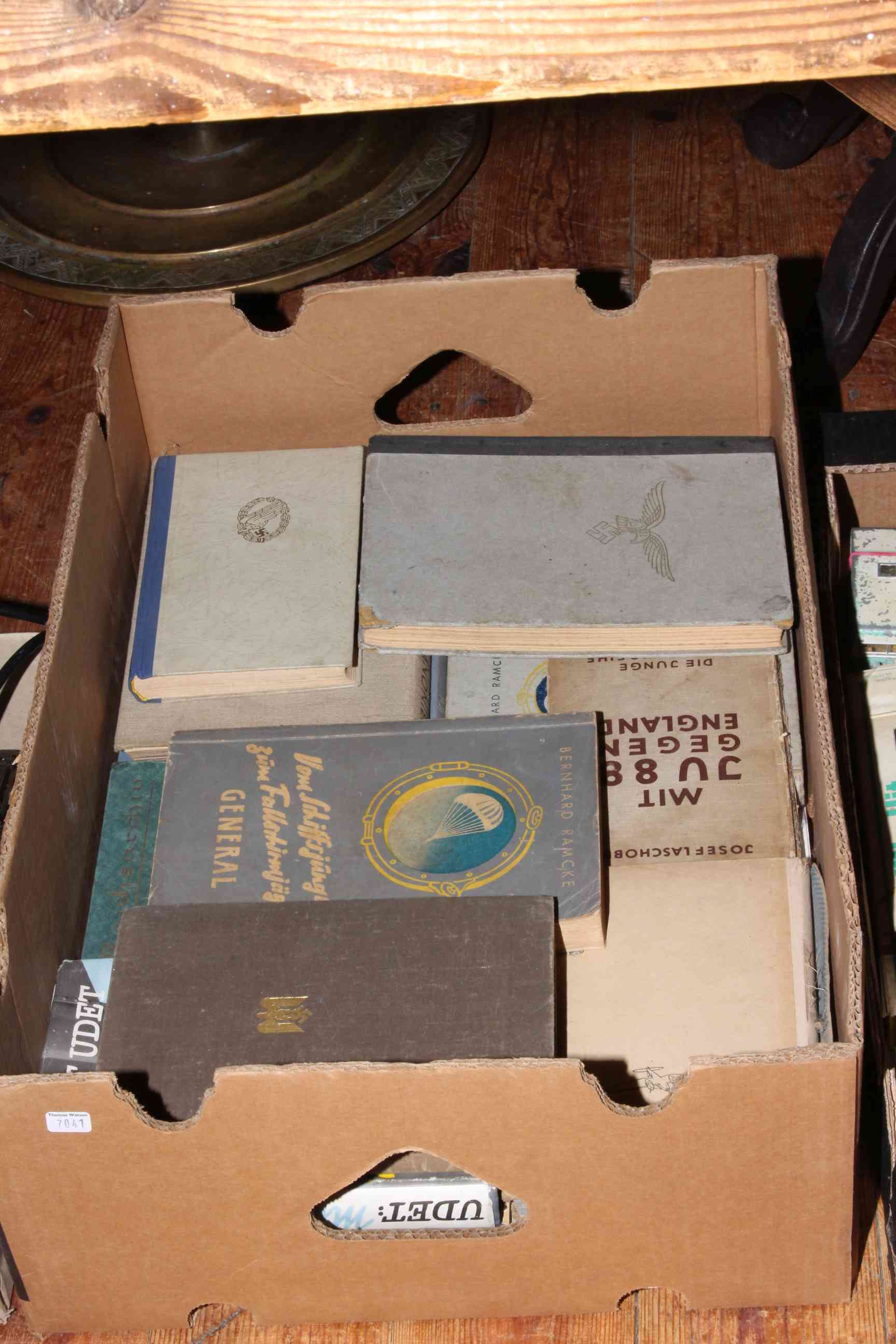 Box of German Military WWII including Luftwaffe books.