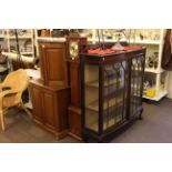 Mahogany four door office/school cabinet,