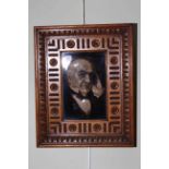 Framed tile Gladstone portrait in oak frame and Gladstone bag (2).
