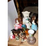 Collection of Beswick horses, Royal Doulton ladies including Enchantment, Daffy Down Dilly,