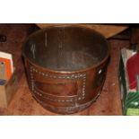 Large copper studded cauldron.