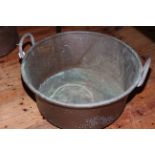 Large copper two handled log bin.