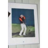 Limited edition signed golfing print.