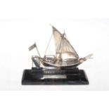 Chinese silver model of a Junk, 16cm height.