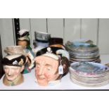 Collection of four Royal Doulton and five other toby jugs including Monty, Mrs McCawber,