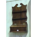 19th Century oak spoon rack, 73cm by 43cm.