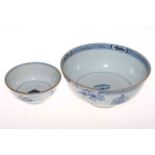 Two Antique Chinese blue and white bowls,