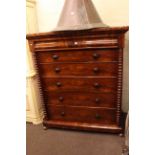 Victorian mahogany six-height Scotch chest.