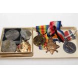 WWI Pip, Squeak and Wilfred military medals belonging to 17069 PTE J.M. Kipling K.O. SCO.