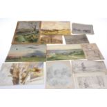 Six unframed topographical signed watercolour paintings by Joseph Jopling (one is dated 1913);