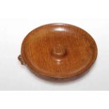 Robert Thompson 'Mouseman' pipe/nut bowl with adzed exterior, 17cm diameter.