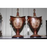 Pair of decorative vase style table lamps, 49cm.