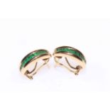 14k gold and emerald set earrings.